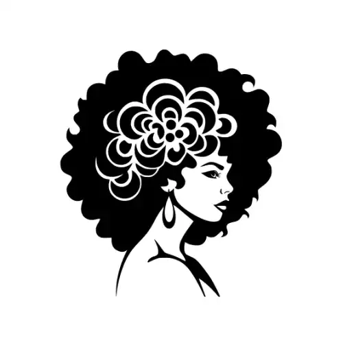 Afro Lady Face Silhouette SVG Design | SVG Files for Cricut & Print