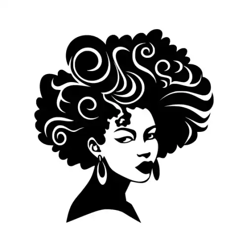 Afro Lady Face Silhouette SVG Design | SVG Files for Cricut & Print