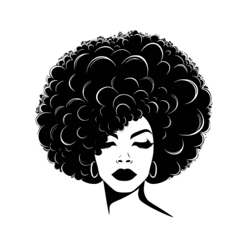 Afro Lady Face Silhouette SVG Design | SVG Files for Cricut & Print
