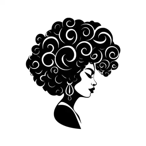 Afro Lady Face Silhouette SVG Design | SVG Files for Cricut & Print