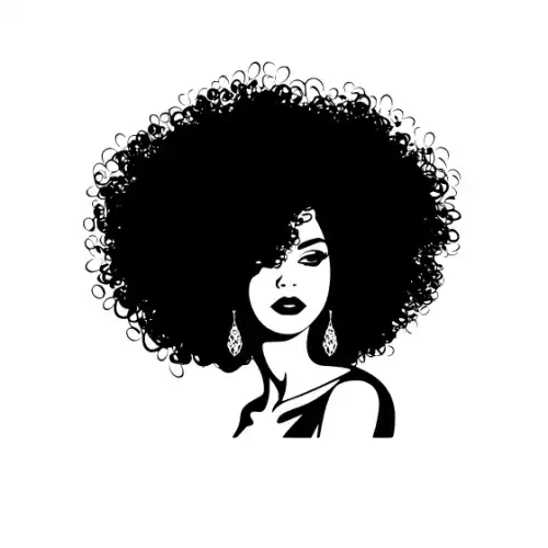 Afro Lady Face Silhouette SVG Design | SVG Files for Cricut & Print