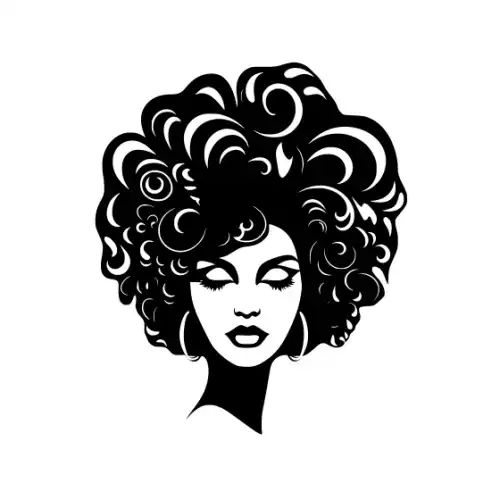 Afro Lady Face Silhouette SVG Design | SVG Files for Cricut & Print