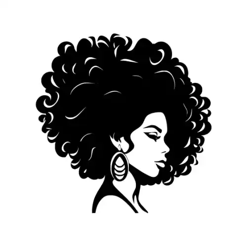 Afro Lady Face Silhouette SVG Design | SVG Files for Cricut & Print