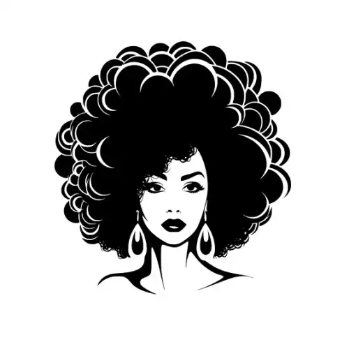 Afro Lady Face Silhouette SVG Design | SVG Files for Cricut & Print