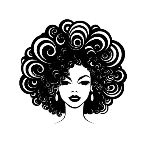 Afro Lady Face Silhouette SVG Design | SVG Files for Cricut & Print