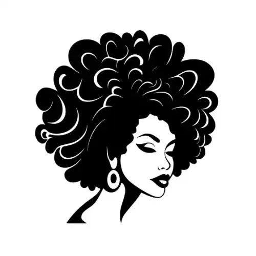 Afro Lady Face Silhouette SVG Design | SVG Files for Cricut & Print