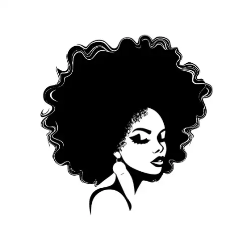 Afro Lady Face Silhouette SVG Design | SVG Files for Cricut & Print