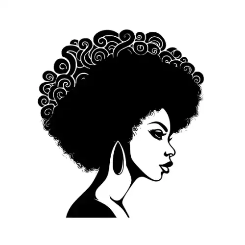 Afro Lady Face Silhouette SVG Design | SVG Files for Cricut & Print