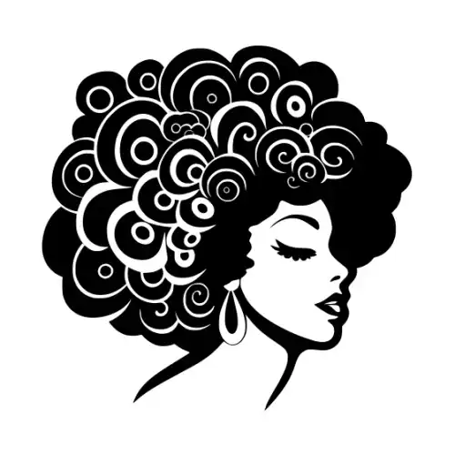 Afro Lady Face Silhouette SVG Design | SVG Files for Cricut & Print