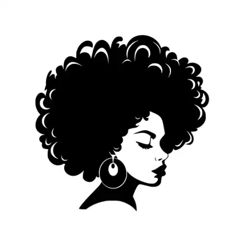 Afro Lady Face Silhouette SVG Design | SVG Files for Cricut & Print