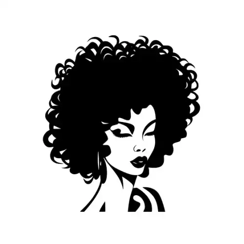 Afro Lady Face Silhouette SVG Design | SVG Files for Cricut & Print