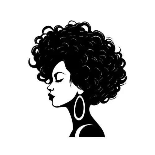 Afro Lady Face Silhouette SVG Design | SVG Files for Cricut & Print