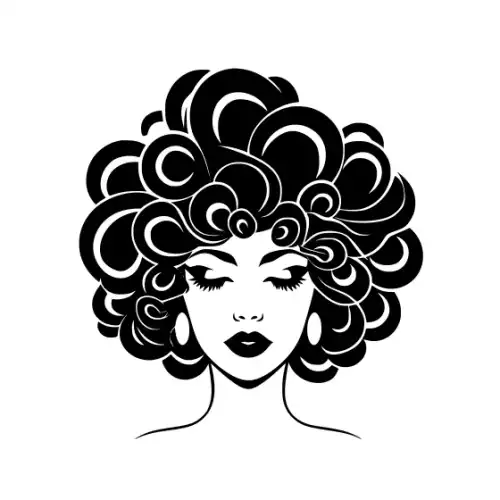 Afro Lady Face Silhouette SVG Design | SVG Files for Cricut & Print