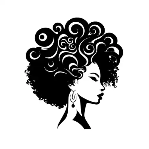 Afro Lady Face Silhouette SVG Design | SVG Files for Cricut & Print