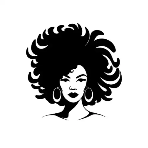 Afro Lady Face Silhouette SVG Design | SVG Files for Cricut & Print