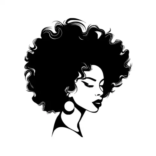 Afro Lady Face Silhouette SVG Design | SVG Files for Cricut & Print