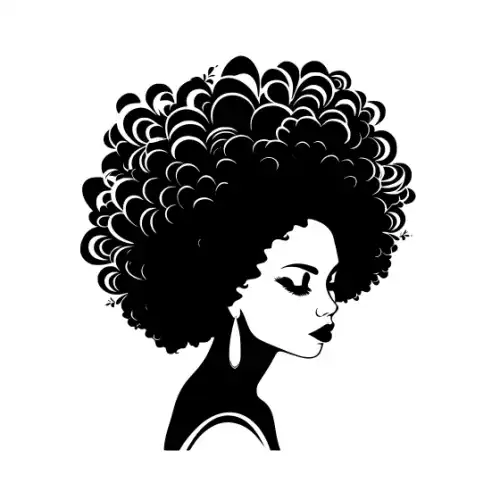 Afro Lady Face Silhouette SVG Design | SVG Files for Cricut & Print