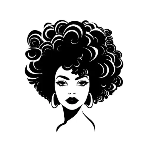 Afro Lady Face Silhouette SVG Design | SVG Files for Cricut & Print