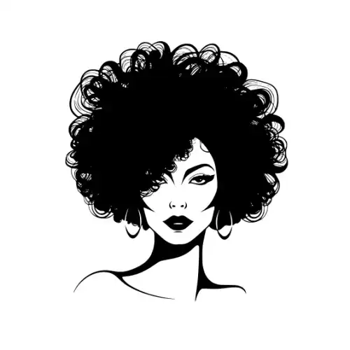 Afro Lady Face Silhouette SVG Design | SVG Files for Cricut & Print
