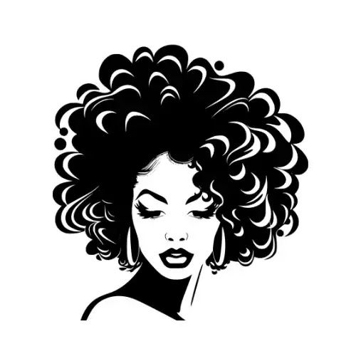 Afro Lady Face Silhouette SVG Design | SVG Files for Cricut & Print
