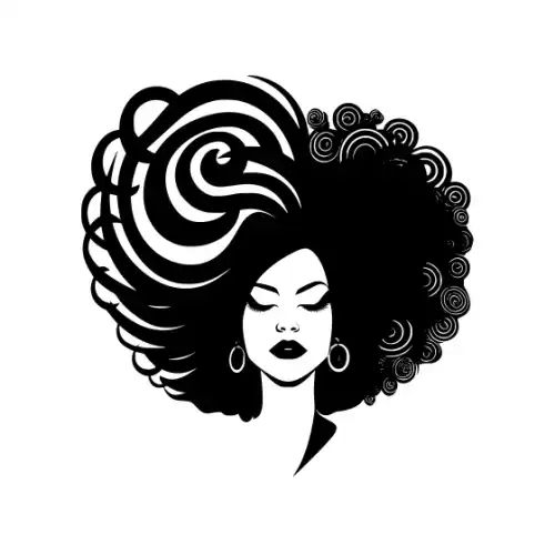 Afro Lady Face Silhouette SVG Design | SVG Files for Cricut & Print