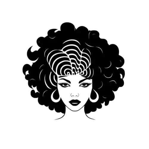 Afro Lady Face Silhouette SVG Design | SVG Files for Cricut & Print