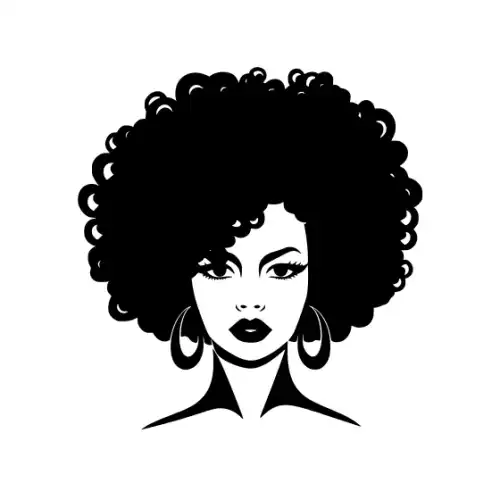 Afro Lady Face Silhouette SVG Design | SVG Files for Cricut & Print