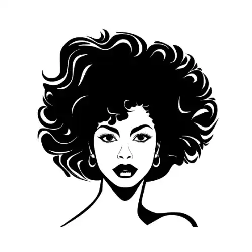 Afro Lady Face Silhouette SVG Design | SVG Files for Cricut & Print