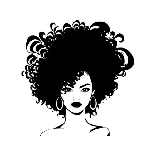 Afro Lady Face Silhouette SVG Design | SVG Files for Cricut & Print