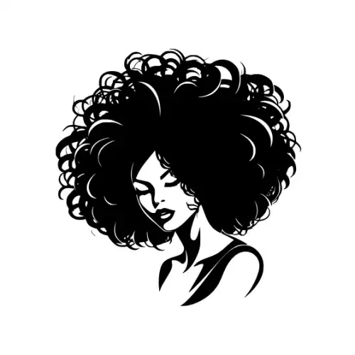 Afro Lady Face Silhouette SVG Design | SVG Files for Cricut & Print