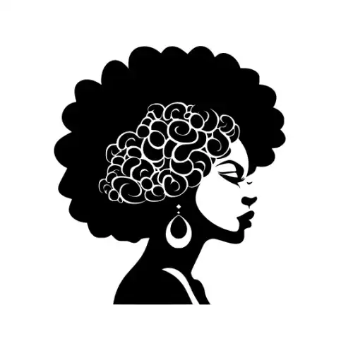 Afro Lady Face Silhouette SVG Design | SVG Files for Cricut & Print