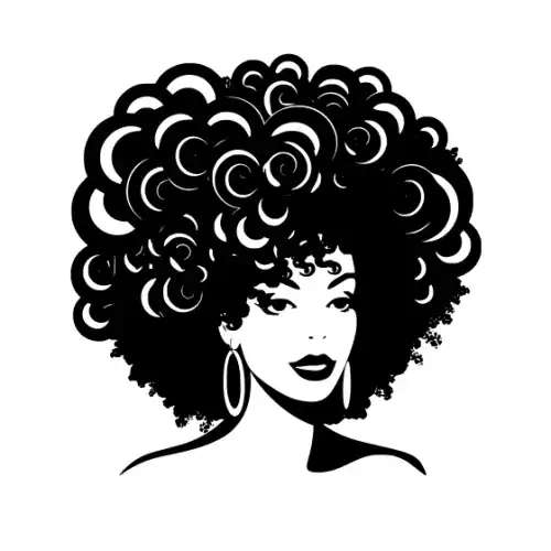 Afro Lady Face Silhouette SVG Design | SVG Files for Cricut & Print