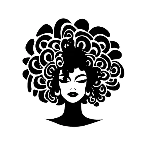 Afro Lady Face Silhouette SVG Design | SVG Files for Cricut & Print