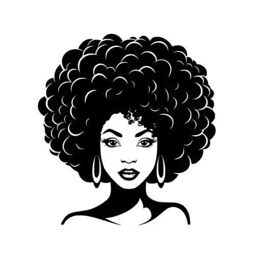 Afro Lady Face Silhouette SVG Design | SVG Files for Cricut & Print