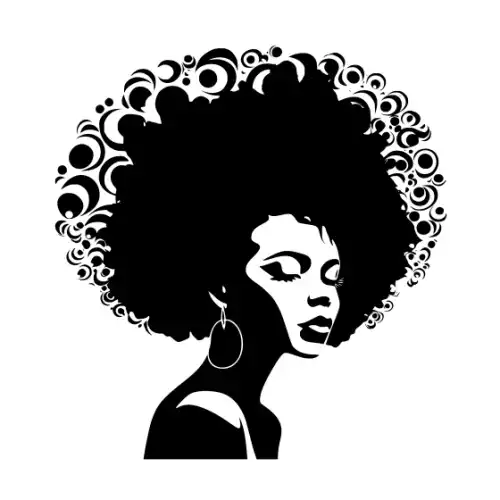 Afro Lady Face Silhouette SVG Design | SVG Files for Cricut & Print