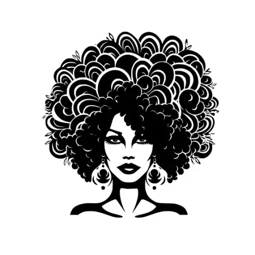 Afro Lady Face Silhouette SVG Design | SVG Files for Cricut & Print