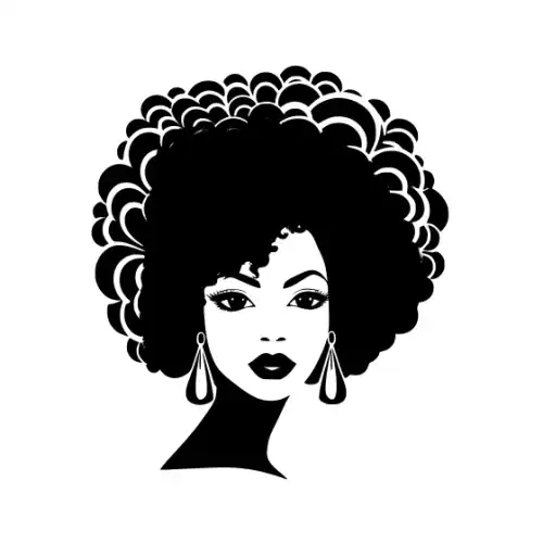 Afro Lady Face Silhouette SVG Design | SVG Files for Cricut & Print