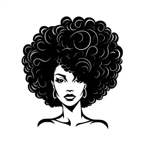 Afro Lady Face Silhouette SVG Design | SVG Files for Cricut & Print