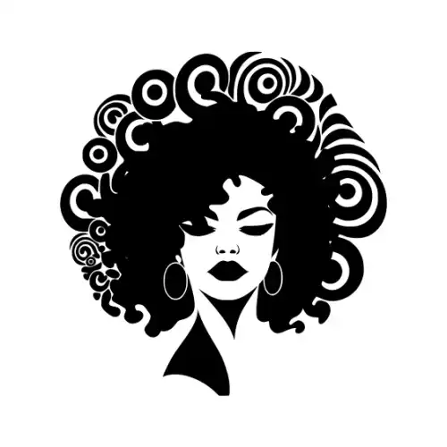 Afro Lady Face Silhouette SVG Design | SVG Files for Cricut & Print