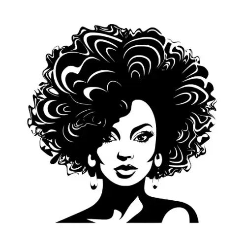 Afro Lady Face Silhouette SVG Design | SVG Files for Cricut & Print