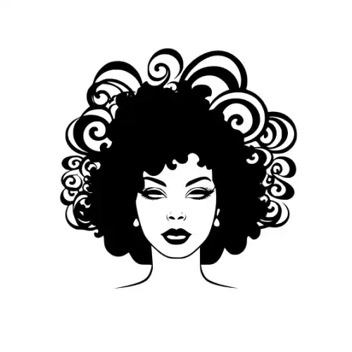 Afro Lady Face Silhouette SVG Design | SVG Files for Cricut & Print