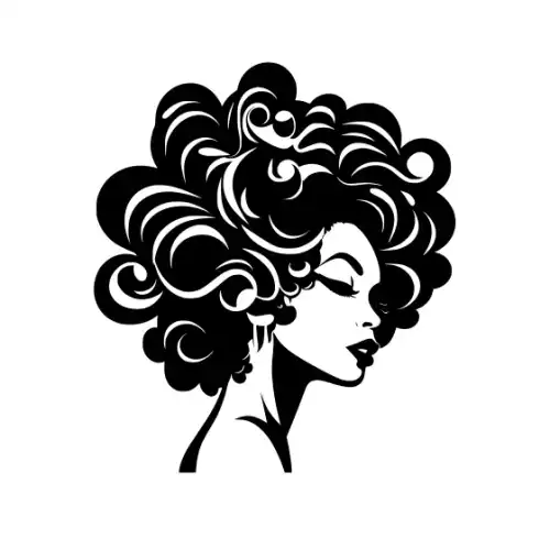 Afro Lady Face Silhouette SVG Design | SVG Files for Cricut & Print