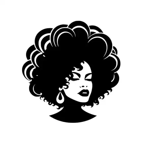 Afro Lady Face Silhouette SVG Design | SVG Files for Cricut & Print