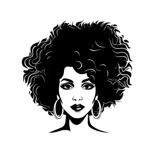 Afro Lady Face Silhouette SVG Design | SVG Files for Cricut & Print