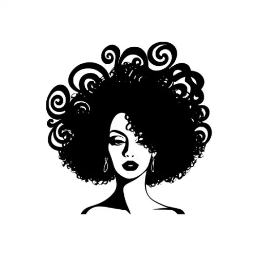 Afro Lady Face Silhouette SVG Design | SVG Files for Cricut & Print