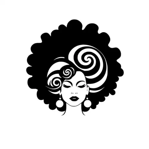 Afro Lady Face Silhouette SVG Design | SVG Files for Cricut & Print