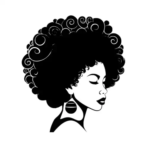 Afro Lady Face Silhouette SVG Design | SVG Files for Cricut & Print
