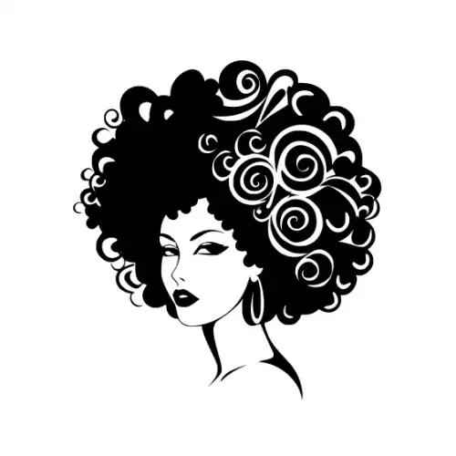 Afro Lady Face Silhouette SVG Design | SVG Files for Cricut & Print