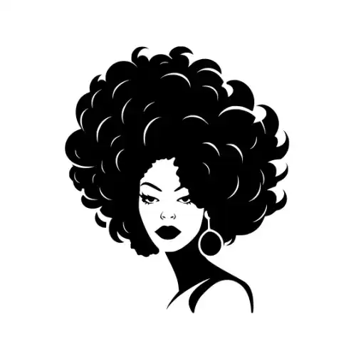 Afro Lady Face Silhouette SVG Design | SVG Files for Cricut & Print