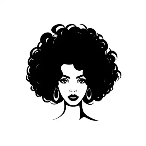 Afro Lady Face Silhouette SVG Design | SVG Files for Cricut & Print